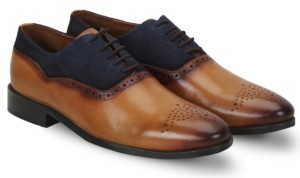 Brune-Tan-And-Blue-Dual-Tone-Leather-Quarter-Brogues-Rs-7999